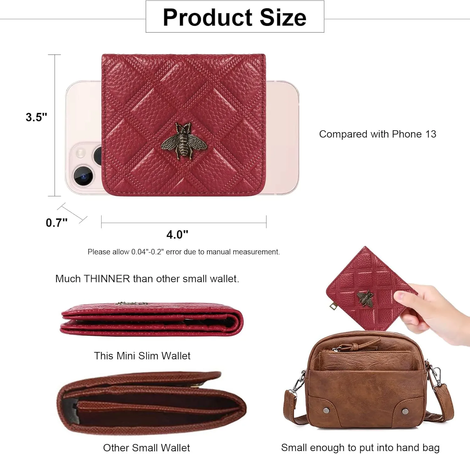 Womens Wallet RFID Blocking Small Compact Bifold Genuine Leather Pocket Wallet Mini Wallets for Women Ladies Purse