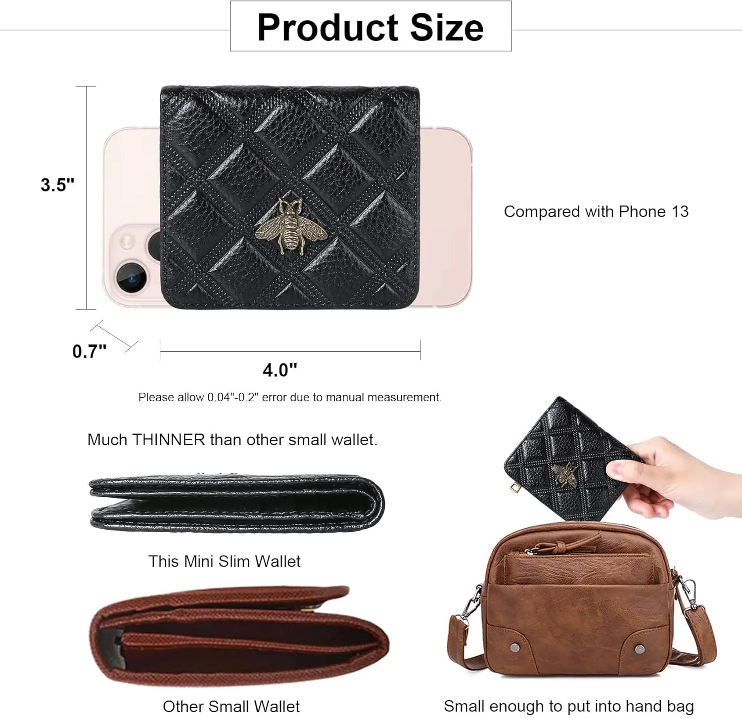Womens Wallet RFID Blocking Small Compact Bifold Genuine Leather Pocket Wallet Mini Wallets for Women Ladies Purse