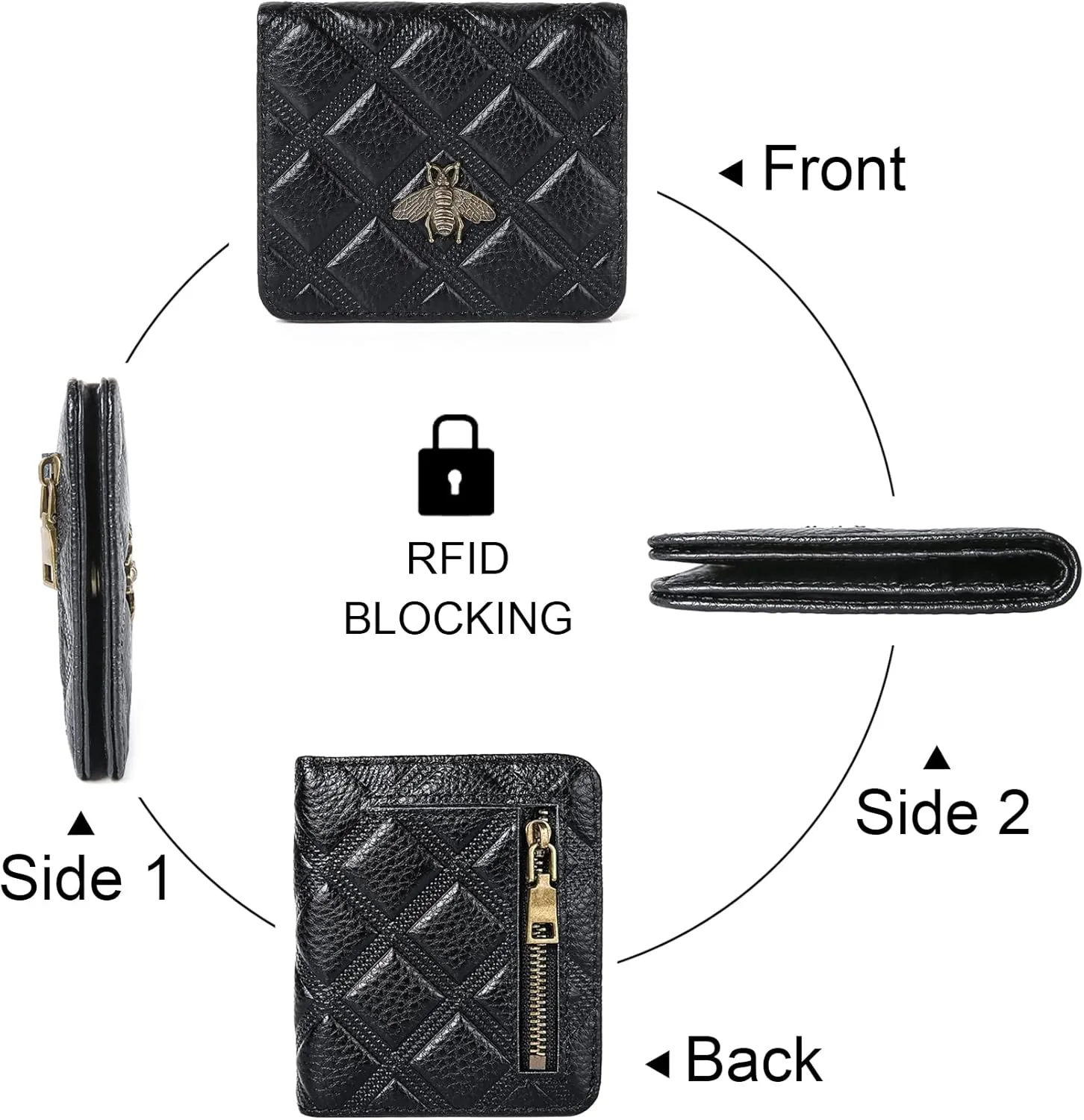 Womens Wallet RFID Blocking Small Compact Bifold Genuine Leather Pocket Wallet Mini Wallets for Women Ladies Purse