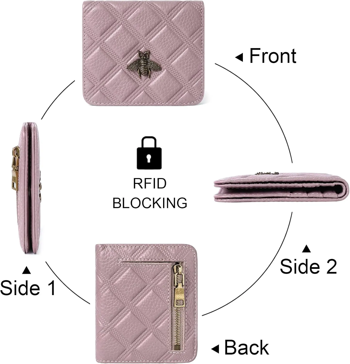 Womens Wallet RFID Blocking Small Compact Bifold Genuine Leather Pocket Wallet Mini Wallets for Women Ladies Purse