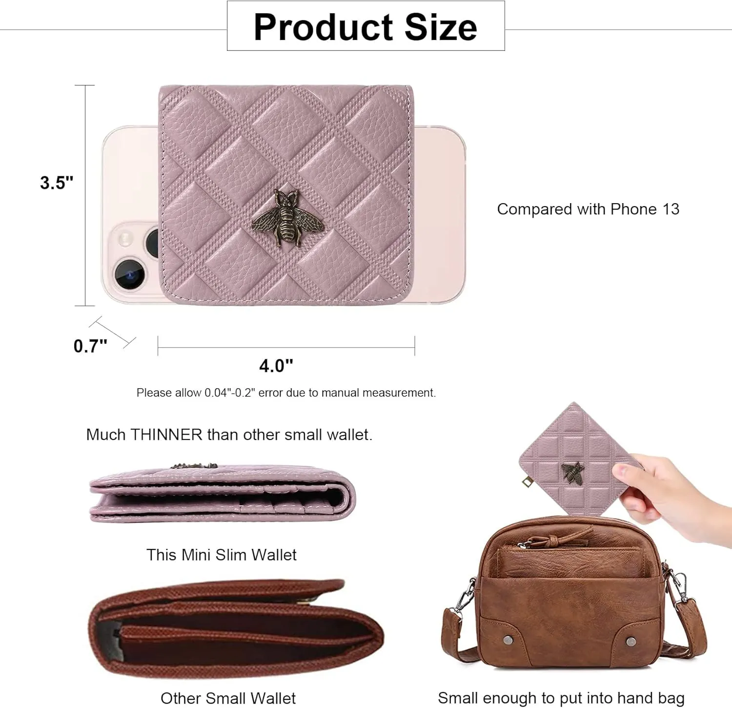 Womens Wallet RFID Blocking Small Compact Bifold Genuine Leather Pocket Wallet Mini Wallets for Women Ladies Purse