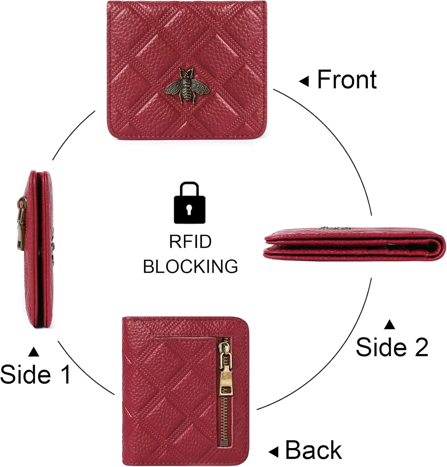 Womens Wallet RFID Blocking Small Compact Bifold Genuine Leather Pocket Wallet Mini Wallets for Women Ladies Purse