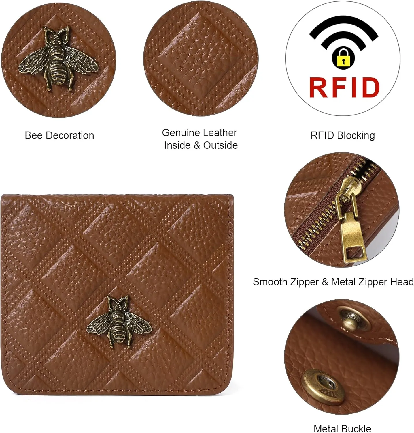 Womens Wallet RFID Blocking Small Compact Bifold Genuine Leather Pocket Wallet Mini Wallets for Women Ladies Purse