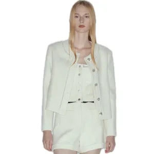 Wool-Blend Tweed Jacket In White
