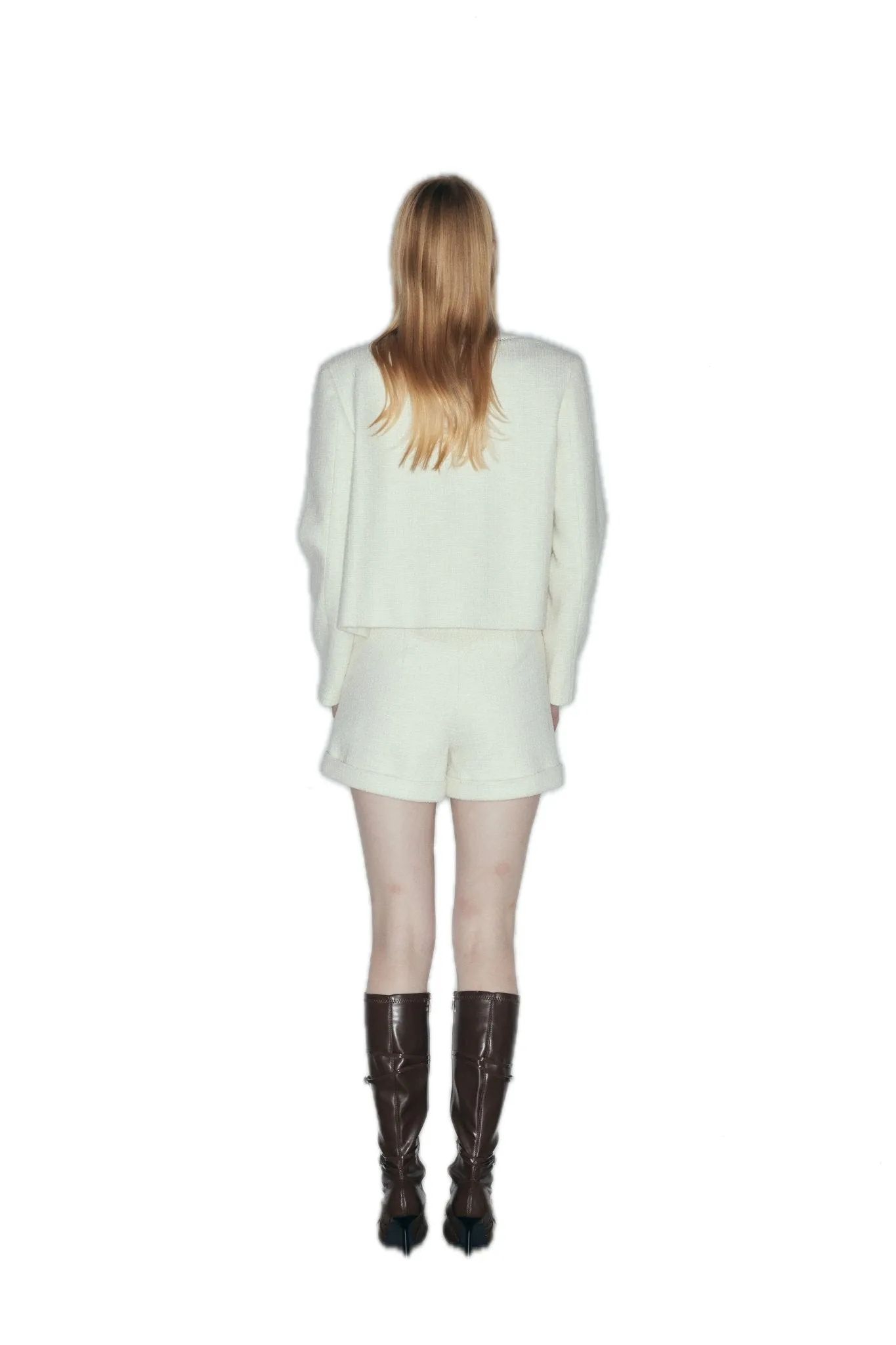 Wool-Blend Tweed Jacket In White