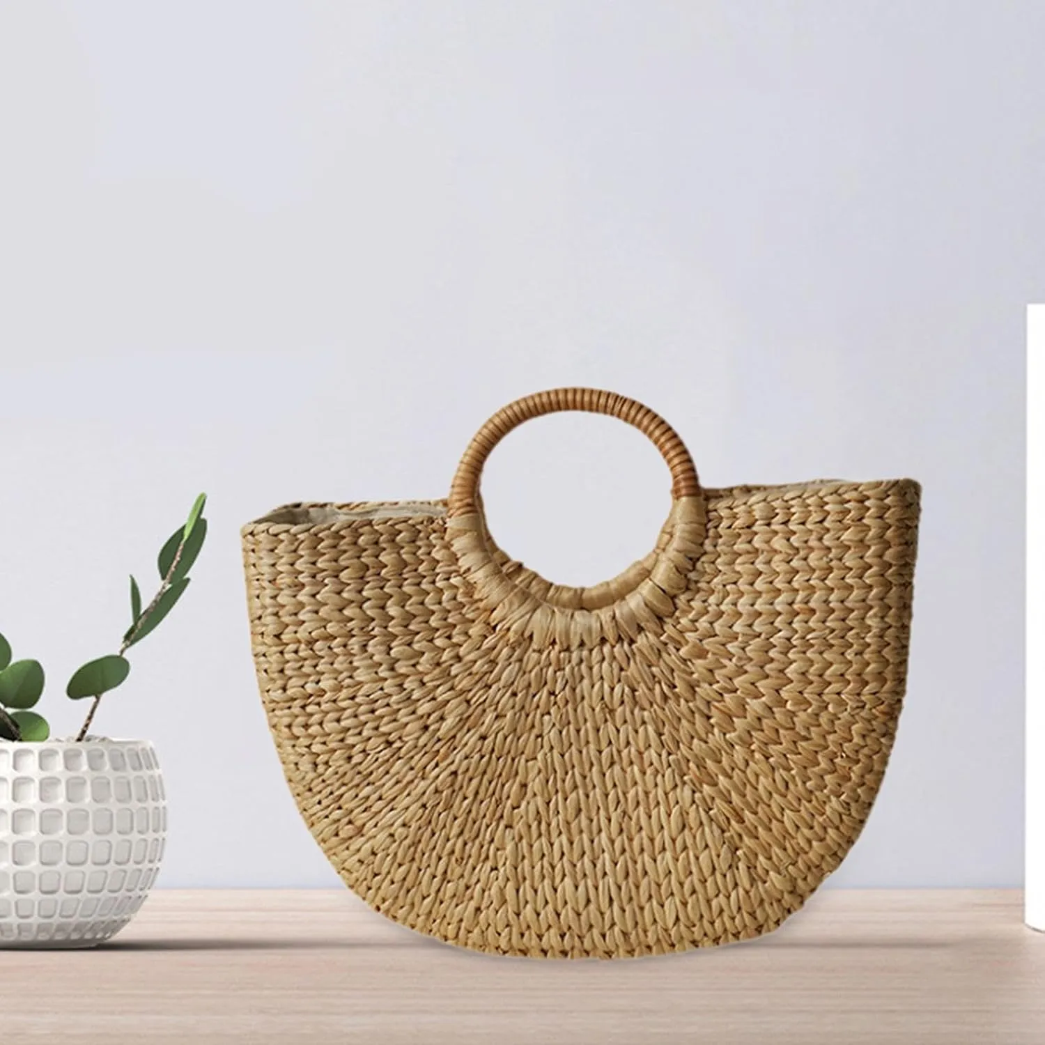 Woven Beach Handbag, Summer Travel Bag, Handcrafted Stylish Shopping Bag, Women Straw Handbag,