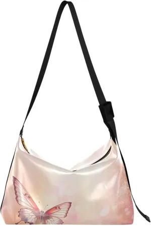 xigua Colorful Butterfly Shoulder Bag for Women Waterproof PU Leather Hobo Bags Crossbody Purse with Zipper Closure