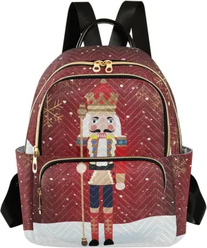 Xmas Women Fashion Backpack Cartoon Xmas Nutcracker Travel Bag Compact Daily Bag Diaper Bag Everyday Use