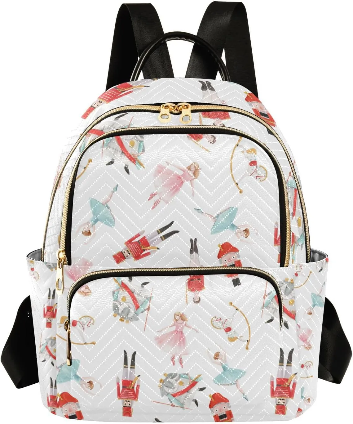 Xmas Women Fashion Backpack Nutcrackers Soldier Ballet Watercolor Travel Bag Compact Daily Bag Diaper Bag Everyday Use