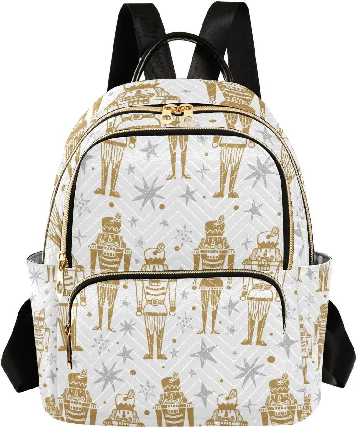 Xmas Women Fashion Backpack Nutcrackers Soldier Gingerbread Color Travel Bag Compact Daily Bag Diaper Bag Everyday Use