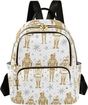 Xmas Women Fashion Backpack Nutcrackers Soldier Gingerbread Color Travel Bag Compact Daily Bag Diaper Bag Everyday Use