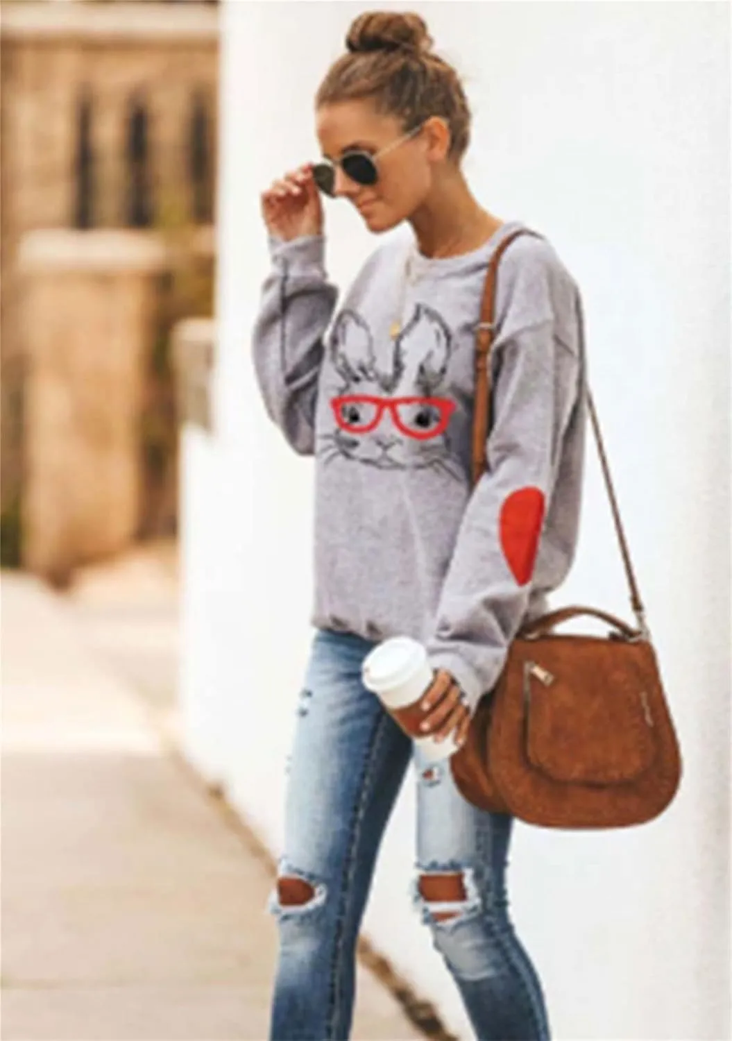 YMING Women's St. Patricks Day Loose Fit Sweatshirt Irish Clover Print Long Sleeve Pullover Shamrock Round Neck Shirt Tops