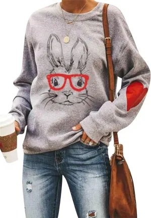YMING Women's St. Patricks Day Loose Fit Sweatshirt Irish Clover Print Long Sleeve Pullover Shamrock Round Neck Shirt Tops