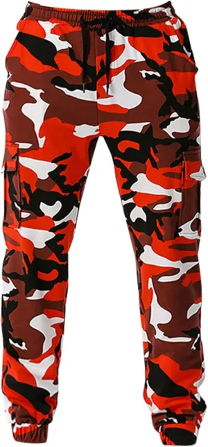 Ymosrh Mens Pants Fashion Men's Patchwork Camouflage Jogging Pants Outdoor Sports Fitness Stretch