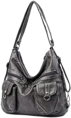 ZiMing Vintage Women Handbags Purses Soft PU Leather Shoulder Bag Hobo Handbag Tote Bags Backpack Stylish Satchel Zip Pocket